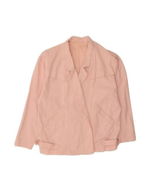 Vintage Double Breasted Blazer Jacket UK 18 XL In Pink
