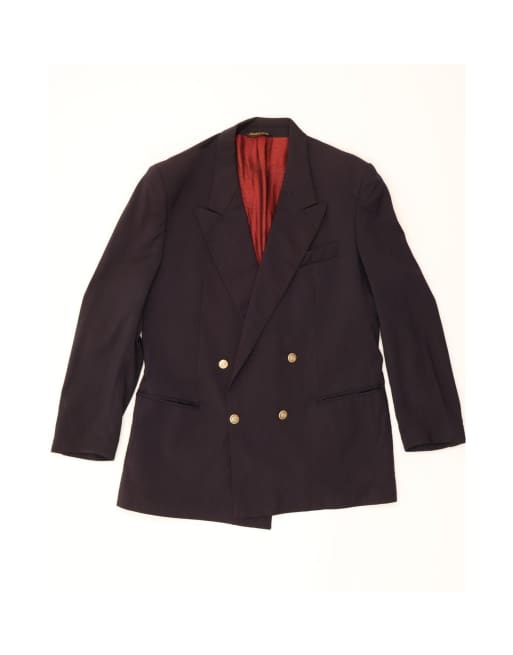 Vintage Double Breasted Blazer Jacket UK 40 Large In Blue