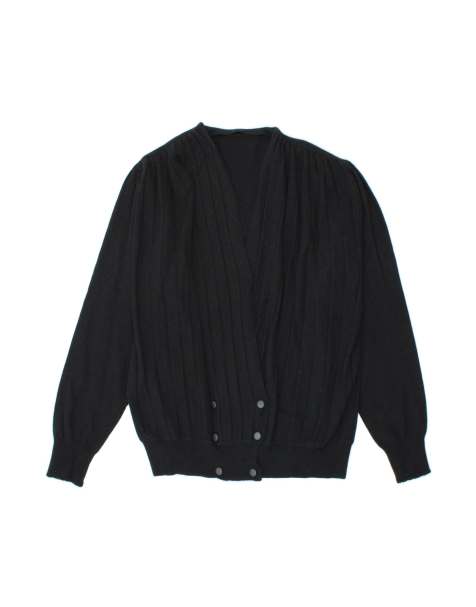 Vintage Double Breasted Cardigan Sweater UK 16 Large In Black - view 1