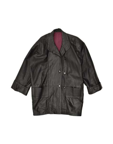 Vintage Double Breasted Coat EU 42 Large In Black - view 1