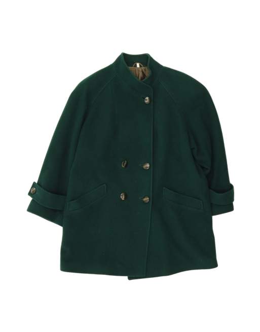 Vintage Double Breasted Coat EU 45 XL In Green
