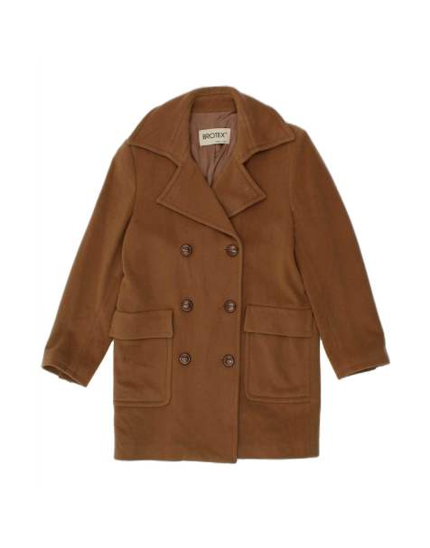 Vintage Double Breasted Coat It 42 Medium In Brown - view 1
