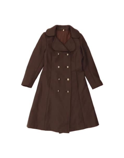 Vintage Double Breasted Coat It 44 Medium In Brown - view 1
