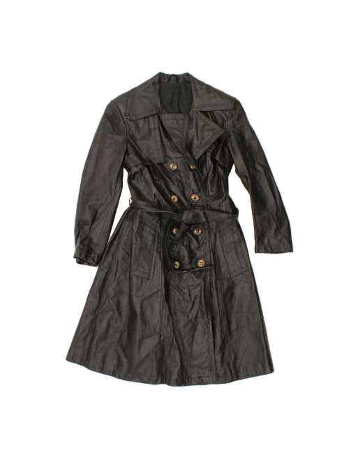 Vintage Double Breasted Coat It 48 XL In Black