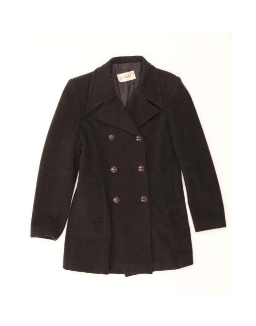 Vintage Double Breasted Coat UK 12 Medium In Grey