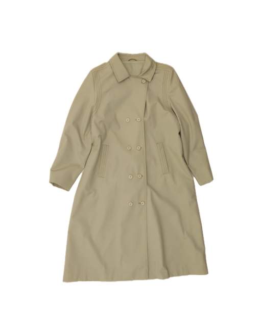 Vintage Double Breasted Coat UK 14 Large In Green