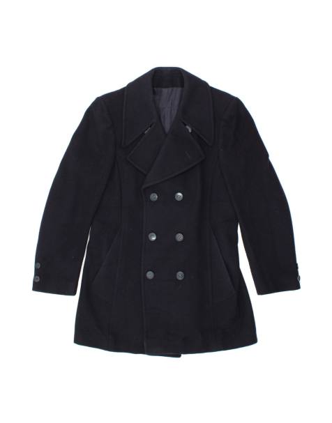 Vintage Double Breasted Coat UK 14 Medium In Blue - view 1
