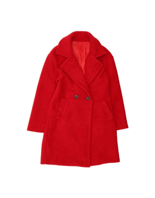 Vintage Double Breasted Coat UK 14 Medium In Red