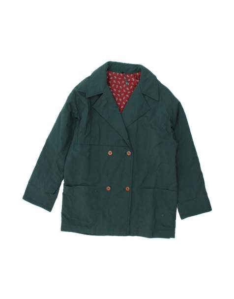 Vintage Double Breasted Coat UK 20 2XL In Green - view 1