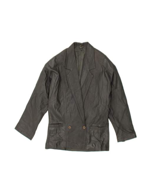 Vintage Double Breasted Jacket It 42 Medium In Grey