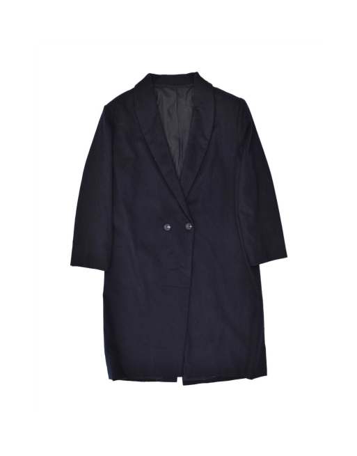 Vintage Double Breasted Overcoat UK 16 Large In Blue