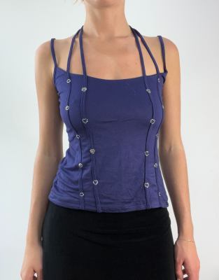 Vintage double strap cami in purple