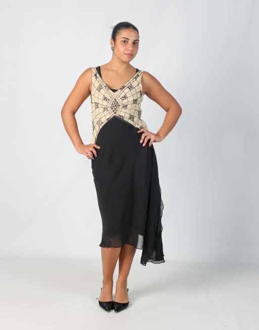 Vintage Dream M woven maxi dress in black