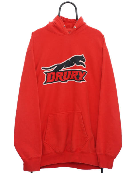 Vintage Drury size 2XL hoodie in red - view 1
