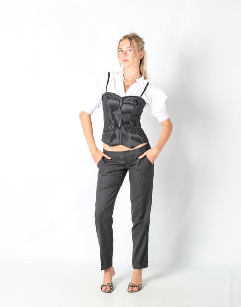 Vintage DSQUARED 6 formal trousers in charcoal grey - view 1