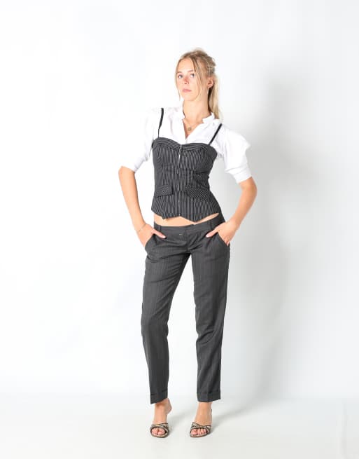 Vintage DSQUARED 6 formal trousers in charcoal grey