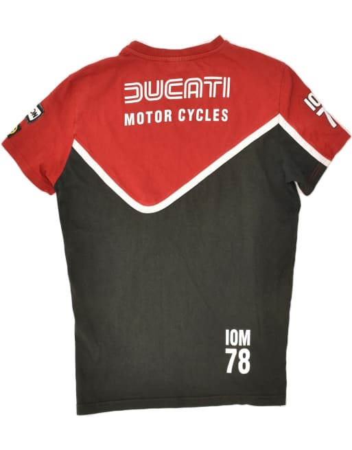 Vintage Ducati Size S Colourblock Graphic T-Shirt Top in Red, 2 of 4