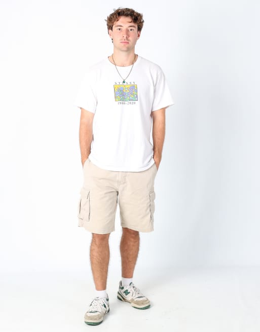 Vintage Duckers 34x21 canvas cargo shorts in cream, 2 of 4