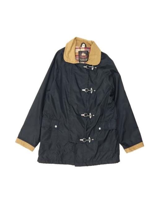 Vintage Duffle Jacket UK 16 Large In Blue