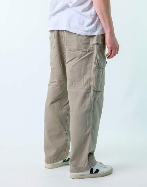 Vintage Dulth Trading 38x30 Canvas Carpenter Jeans Beige