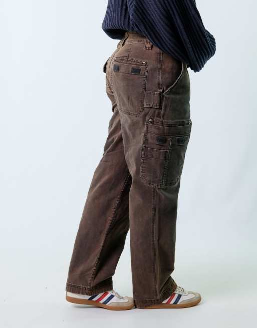 Vintage Duluth 36x30 Denim Carpenter Baggy Jeans Brown