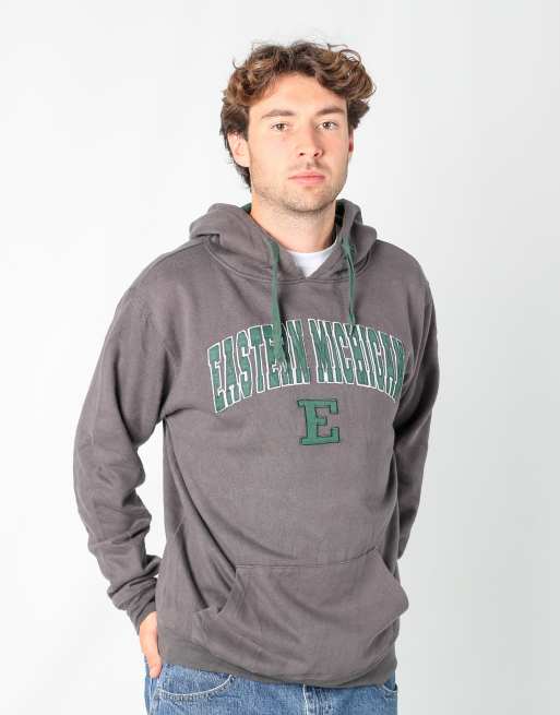 Vintage Eastern Michigan l hoodie in light grey