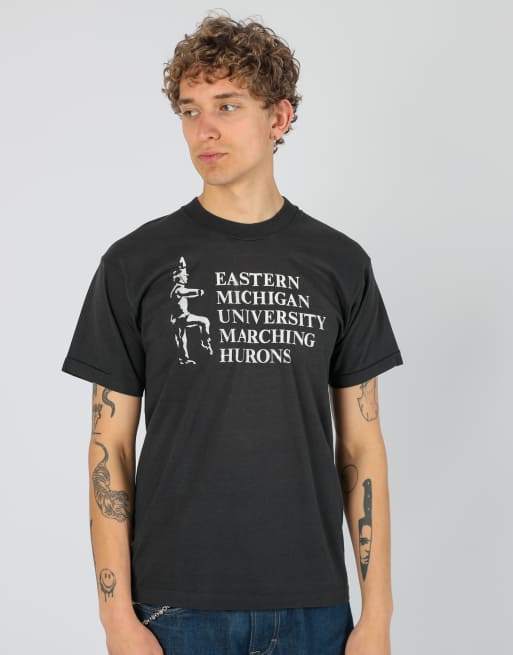 Vintage Eastern Michigan University l t-shirt in black, 1 of 4