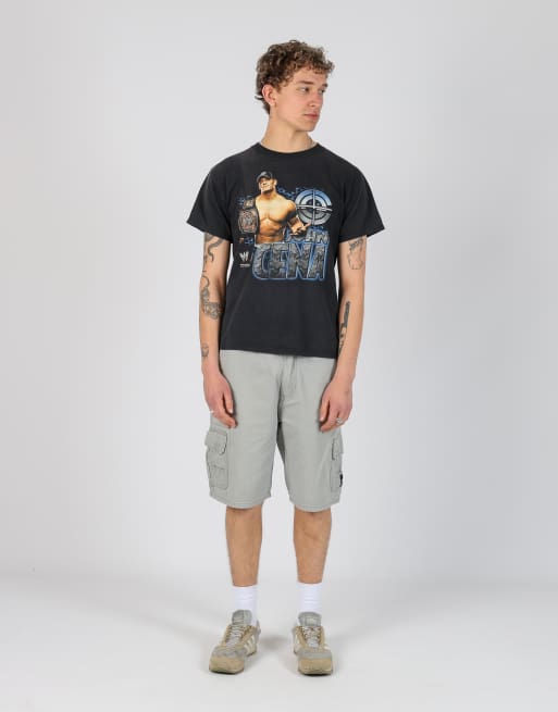 Vintage Ecko 34x21 canvas cargo shorts in light grey