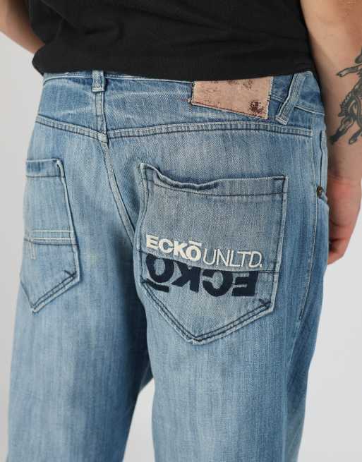Vintage Ecko 36x32 denim jeans in blue, 4 of 4
