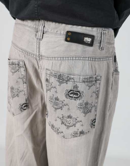 Vintage Ecko 36x32 denim jeans in light grey