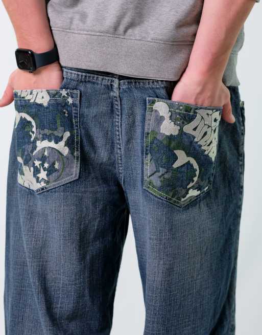 Vintage Ecko 38x32 Denim Hip Hop Baggy Jeans Blue