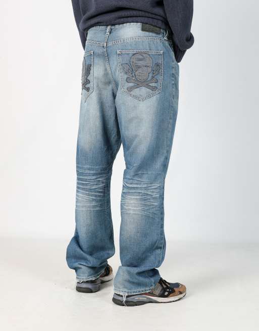 Vintage Ecko 38x32 denim hip hop jeans in light blue