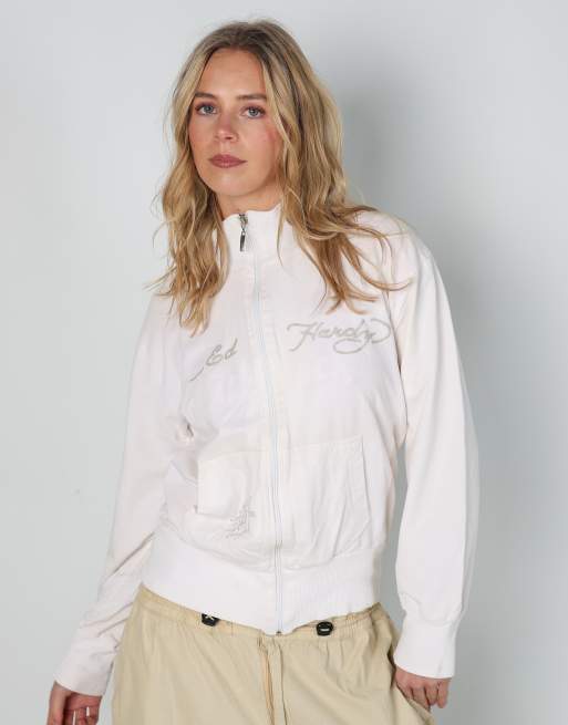 Vintage Ed Hardy M track jacket in white