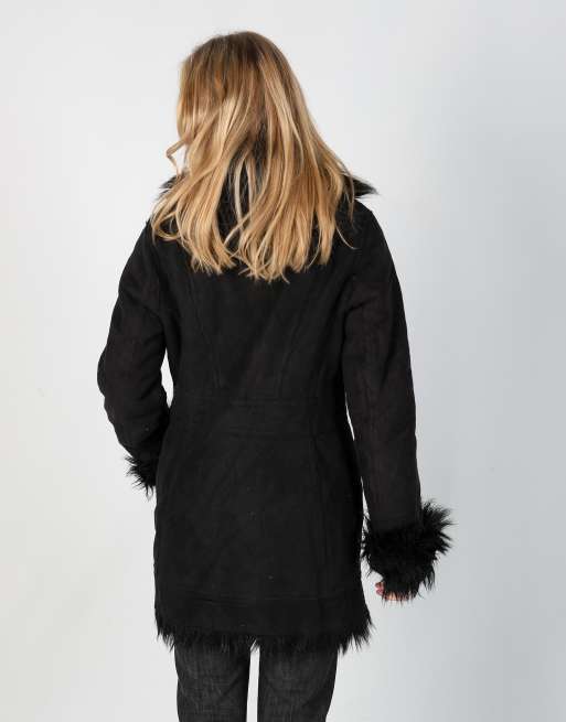 Vintage edc M afghan coat in black, 2 of 4