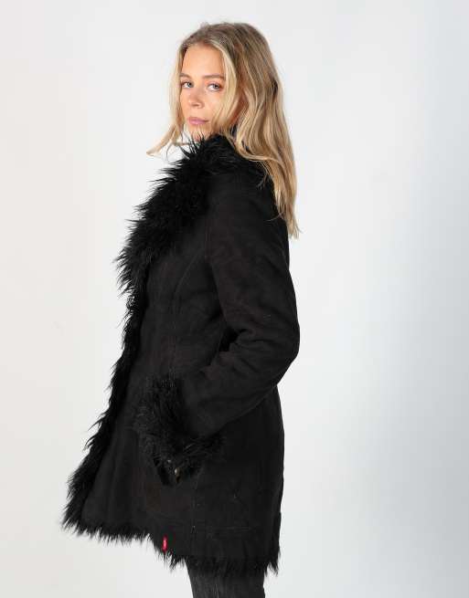 Vintage edc M afghan coat in black, 3 of 4