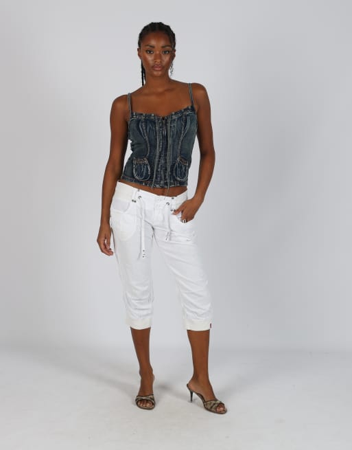Vintage edc S capri trouser in white, 1 of 4