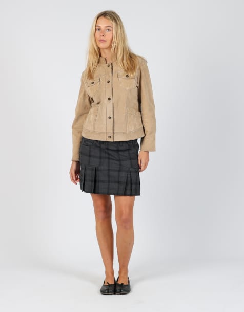 Vintage edc S woven mini skirt in charcoal grey - view 1