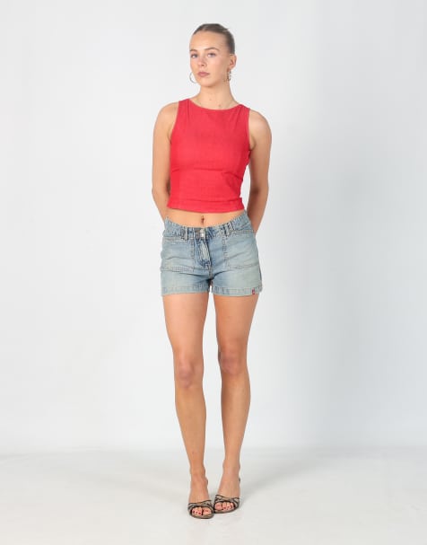Vintage edc XS denim shorts in light blue - view 1