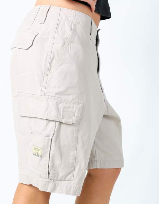 Vintage Eddie Bauer 32x20 canvas cargo shorts beige, 4 of 4