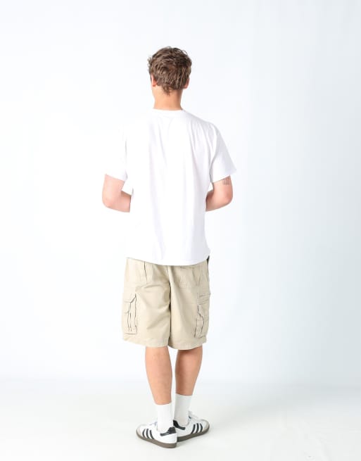Vintage Eddie Bauer 35x21 canvas cargo shorts in beige, 3 of 4