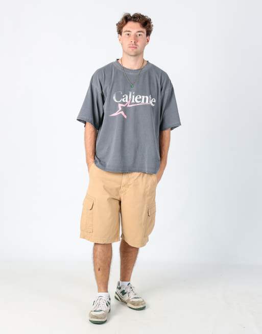 Vintage Eddie Bauer 36x22 canvas cargo shorts in tan