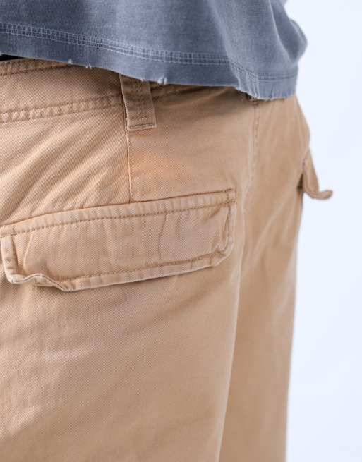 Vintage Eddie Bauer 36x22 canvas cargo shorts in tan, 4 of 4