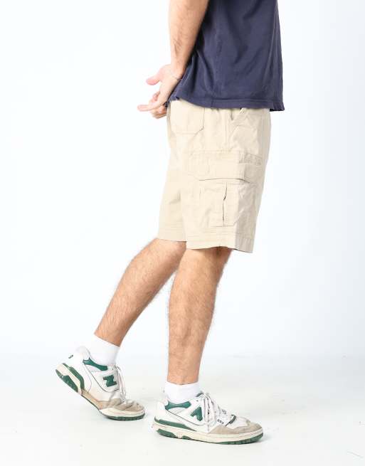 Vintage Eddie Bauer 36x26 canvas cargo shorts in tan