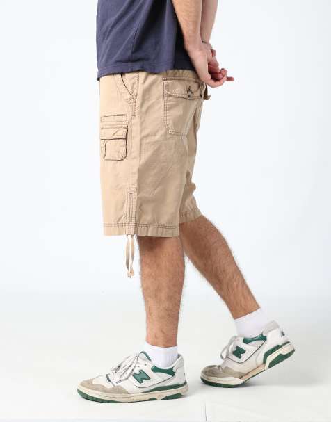 Vintage Eddie Bauer 36x79 canvas cargo shorts in tan - view 1