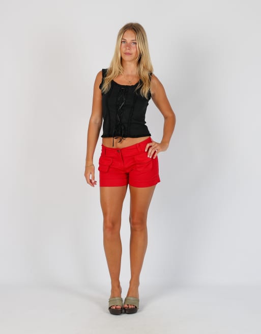 Vintage Effetti S woven shorts in red
