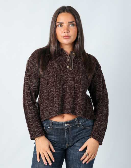 Vintage Ekuba M knitted top in brown