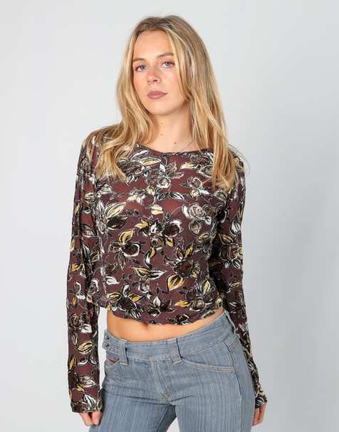 Vintage Eleonora Amadei 8 long sleeve top in brown - view 1