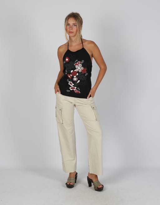 Vintage Eleonora Amadei S woven trousers in beige