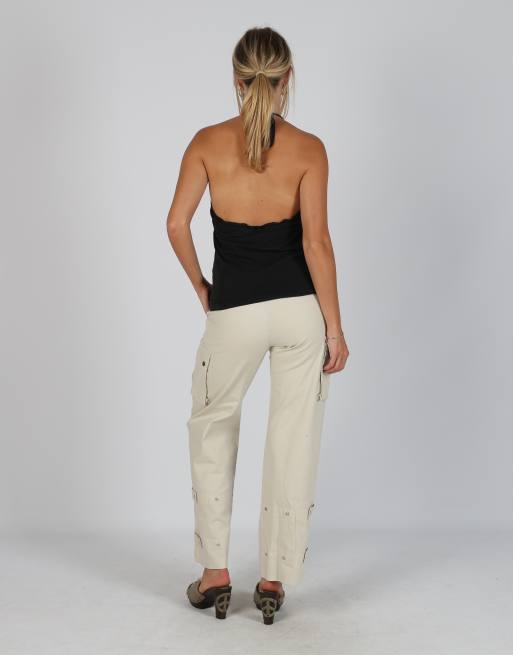 Vintage Eleonora Amadei S woven trousers in beige, 3 of 4