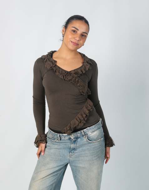 Vintage Eleven M long sleeve top in dark green - view 1